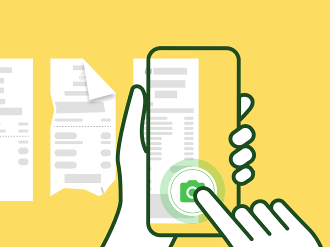 レシートをまとめて撮影